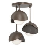 Brooklyn 3-Light Double Shade Semi-Flush