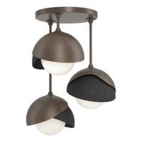 Brooklyn 3-Light Double Shade Semi-Flush