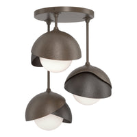Brooklyn 3-Light Double Shade Semi-Flush