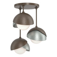 Brooklyn 3-Light Double Shade Semi-Flush