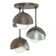 Brooklyn 3-Light Double Shade Semi-Flush
