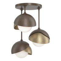 Brooklyn 3-Light Double Shade Semi-Flush