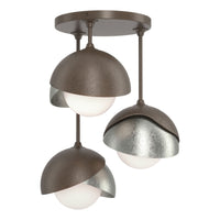 Brooklyn 3-Light Double Shade Semi-Flush