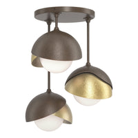 Brooklyn 3-Light Double Shade Semi-Flush