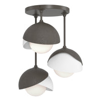 Brooklyn 3-Light Double Shade Semi-Flush