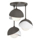 Brooklyn 3-Light Double Shade Semi-Flush