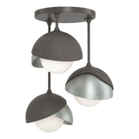 Brooklyn 3-Light Double Shade Semi-Flush