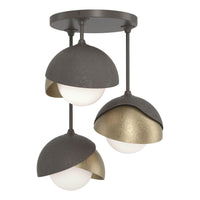 Brooklyn 3-Light Double Shade Semi-Flush