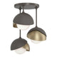 Brooklyn 3-Light Double Shade Semi-Flush