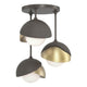 Brooklyn 3-Light Double Shade Semi-Flush