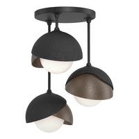 Brooklyn 3-Light Double Shade Semi-Flush