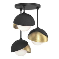 Brooklyn 3-Light Double Shade Semi-Flush