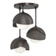 Brooklyn 3-Light Double Shade Semi-Flush