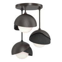Brooklyn 3-Light Double Shade Semi-Flush