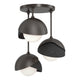 Brooklyn 3-Light Double Shade Semi-Flush