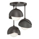 Brooklyn 3-Light Double Shade Semi-Flush