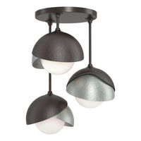 Brooklyn 3-Light Double Shade Semi-Flush