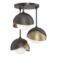 Brooklyn 3-Light Double Shade Semi-Flush
