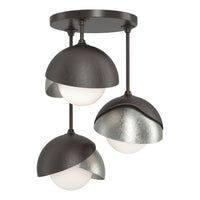 Brooklyn 3-Light Double Shade Semi-Flush
