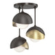 Brooklyn 3-Light Double Shade Semi-Flush