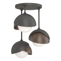 Brooklyn 3-Light Double Shade Semi-Flush