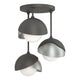Brooklyn 3-Light Double Shade Semi-Flush