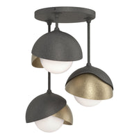 Brooklyn 3-Light Double Shade Semi-Flush
