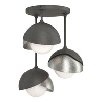 Brooklyn 3-Light Double Shade Semi-Flush