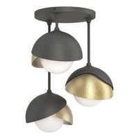 Brooklyn 3-Light Double Shade Semi-Flush