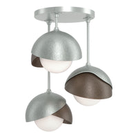 Brooklyn 3-Light Double Shade Semi-Flush