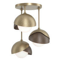 Brooklyn 3-Light Double Shade Semi-Flush