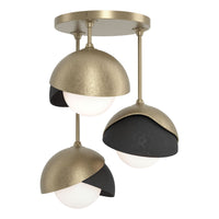 Brooklyn 3-Light Double Shade Semi-Flush