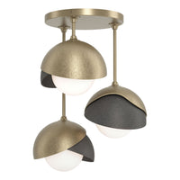 Brooklyn 3-Light Double Shade Semi-Flush