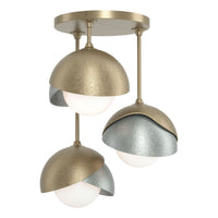 Brooklyn 3-Light Double Shade Semi-Flush