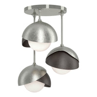 Brooklyn 3-Light Double Shade Semi-Flush