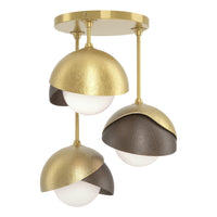 Brooklyn 3-Light Double Shade Semi-Flush