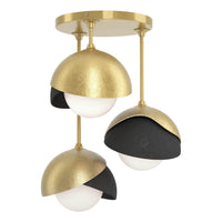 Brooklyn 3-Light Double Shade Semi-Flush