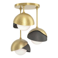 Brooklyn 3-Light Double Shade Semi-Flush