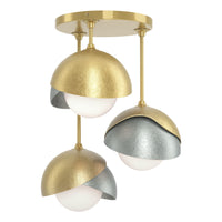 Brooklyn 3-Light Double Shade Semi-Flush