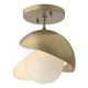 Brooklyn 1-Light Double Shade Semi-Flush