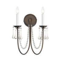 Plumette 2-Light Wall Sconce with Crystal