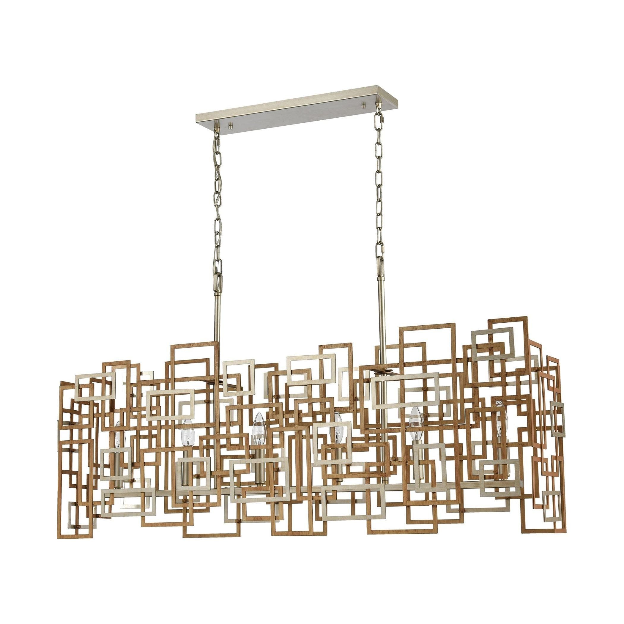 Gridlock 44" Wide 6-Light Linear Chandelier