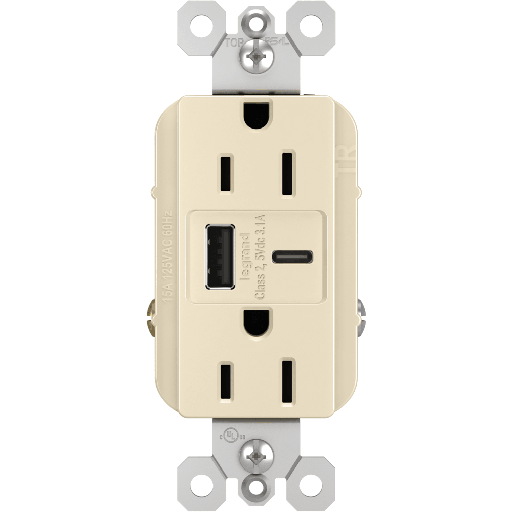 Legrand - radiant 15A Tamper-Resistant USB Type A/C Outlet - Lights Canada