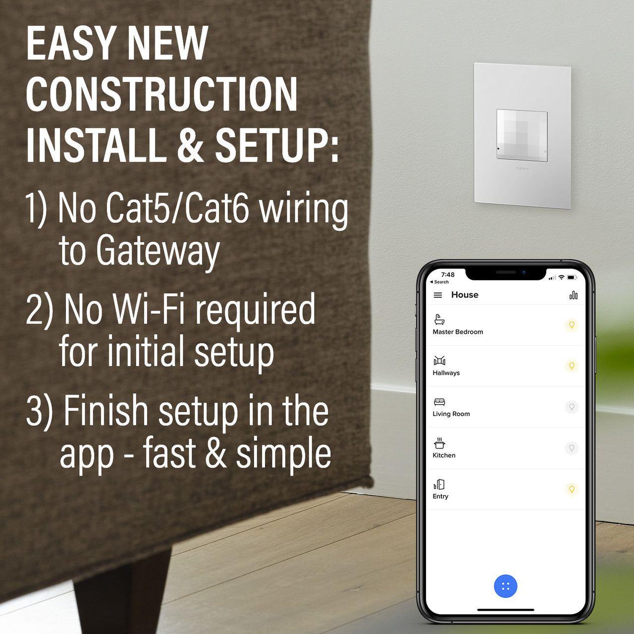 Legrand - Adorne Smart Switch Starter Kit with Gateway and Home/Away Wireless Smart Switch with Netatmo - Lights Canada