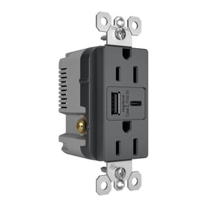 Legrand - radiant 15A Tamper-Resistant Ultra-Fast USB Type-A/C Outlet - Lights Canada