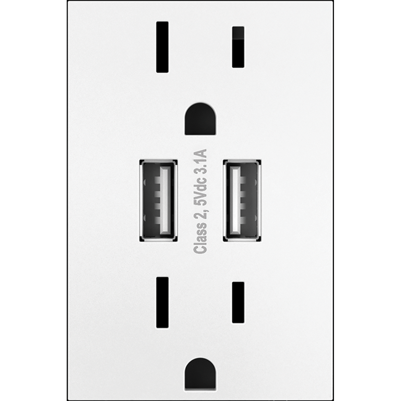 Legrand - Dual USB Plus-Size Outlet Combo with Matching Wall Plate - Lights Canada