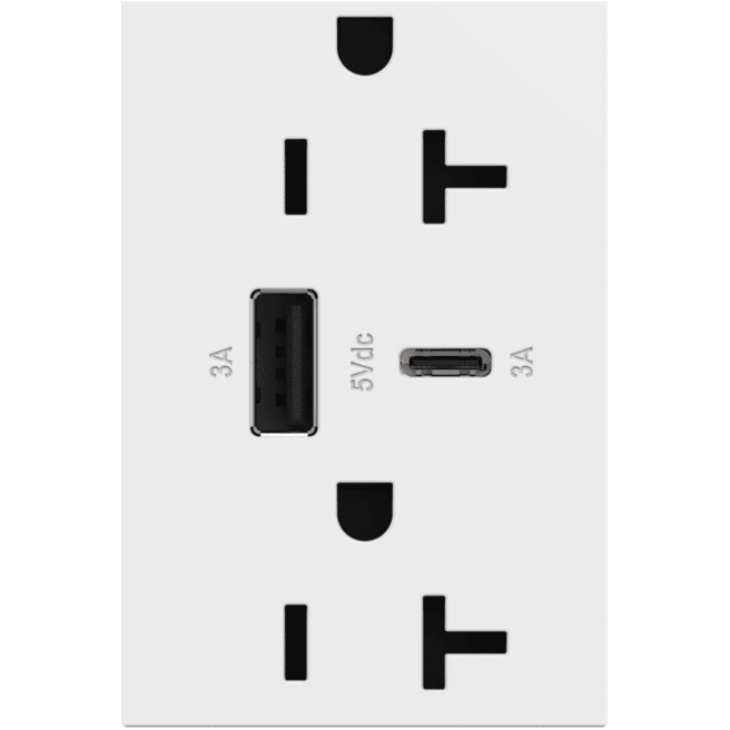 Legrand - Adorne 20A Tamper-Resistant Ultra-Fast USB Type A/C Outlet - Lights Canada