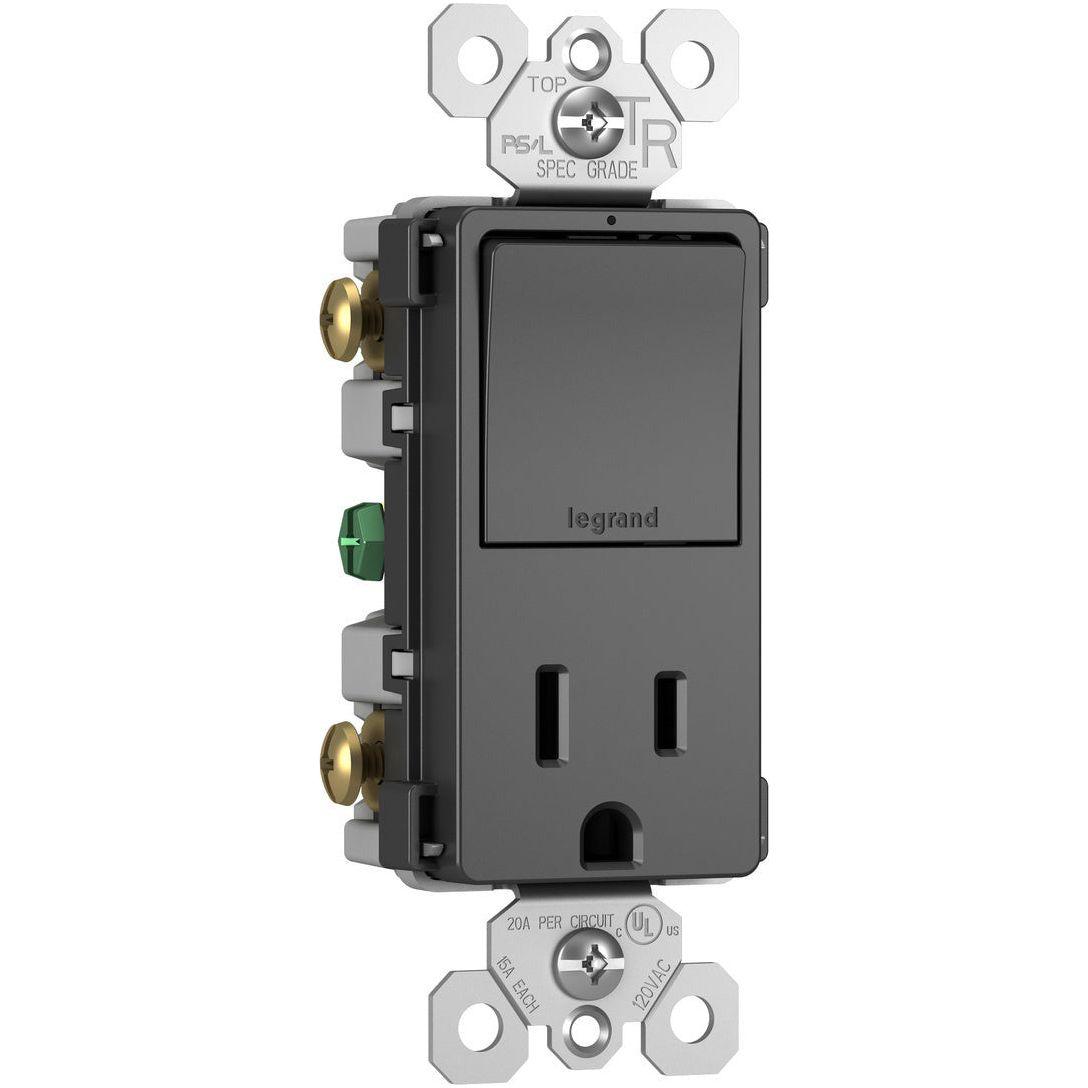 Legrand - radiant Single-Pole/3-Way Switch with 15A Tamper-Resistant Outlet - Lights Canada