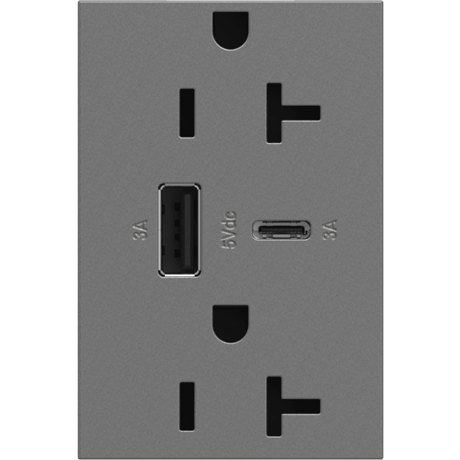 Legrand - Adorne 20A Tamper-Resistant Ultra-Fast USB Type A/C Outlet - Lights Canada