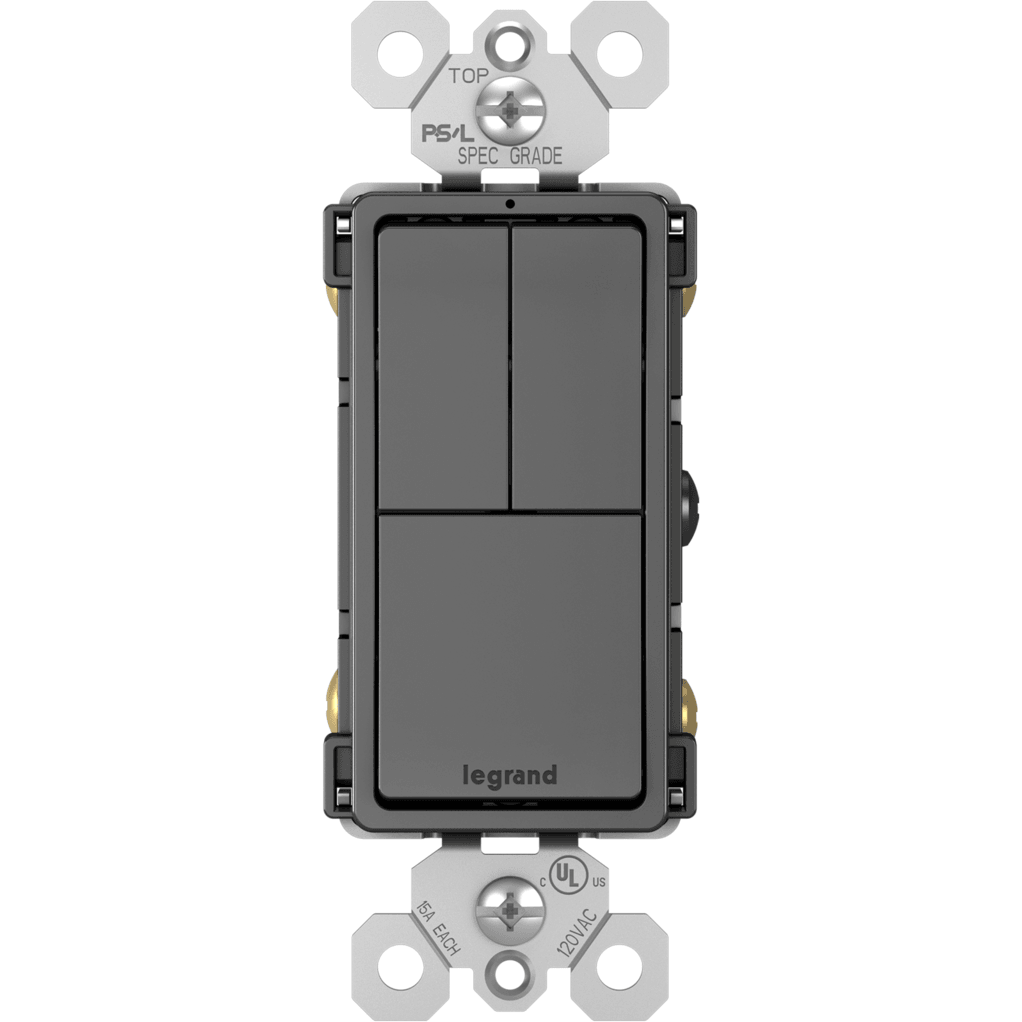 Legrand - radiant Two Single-Pole Switches & Single Pole/3-Way Switch - Lights Canada